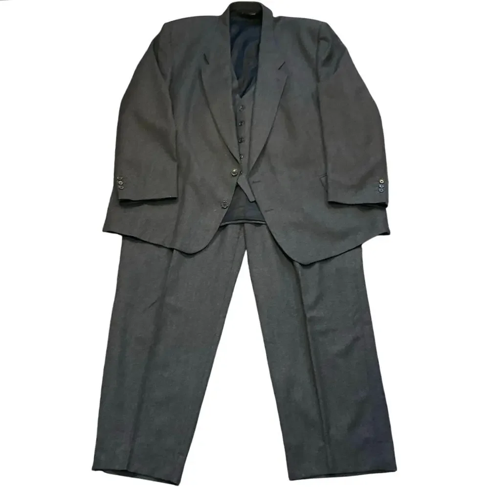Savile Row 3-Piece Wool Suit Mens Freeds Canada Jacket Vest Pants Tailored
